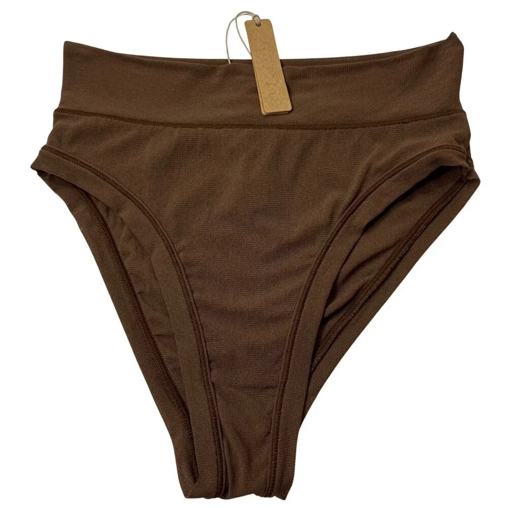 SKIMS Summer Mesh‎ Brief Lot of 2 Clay Cocoa XS